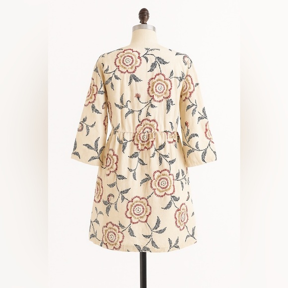 Women Madewell x Warm Cream Floral Tie-Neck Mini Dress (S) - Picture 4 of 8
